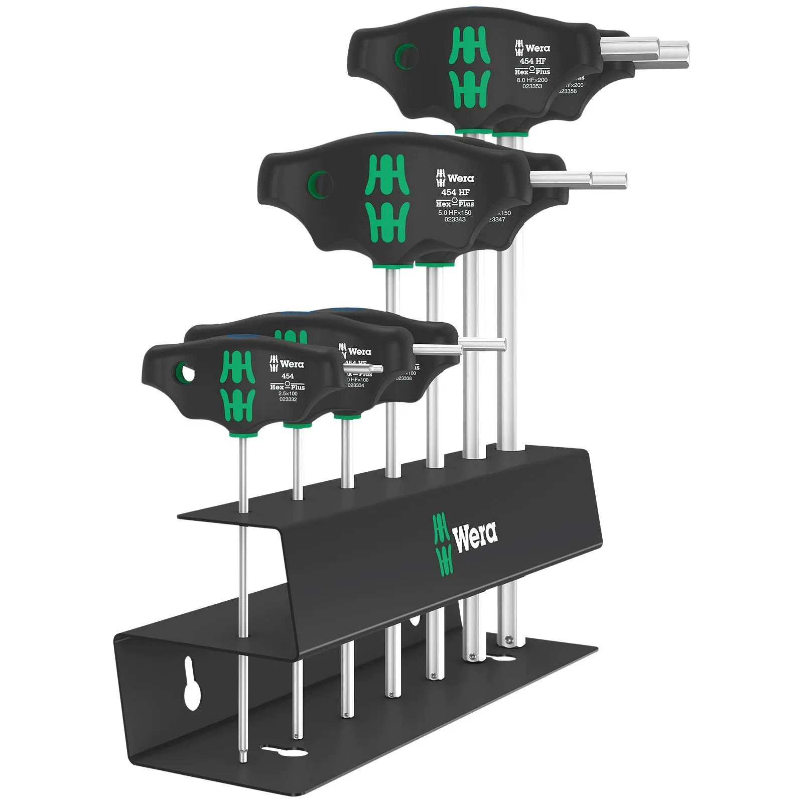 Wera Screwdriver Set T-Handle Hex Plus with Holding Function Metal Rack 7 Piece 454/7 HF Set 2