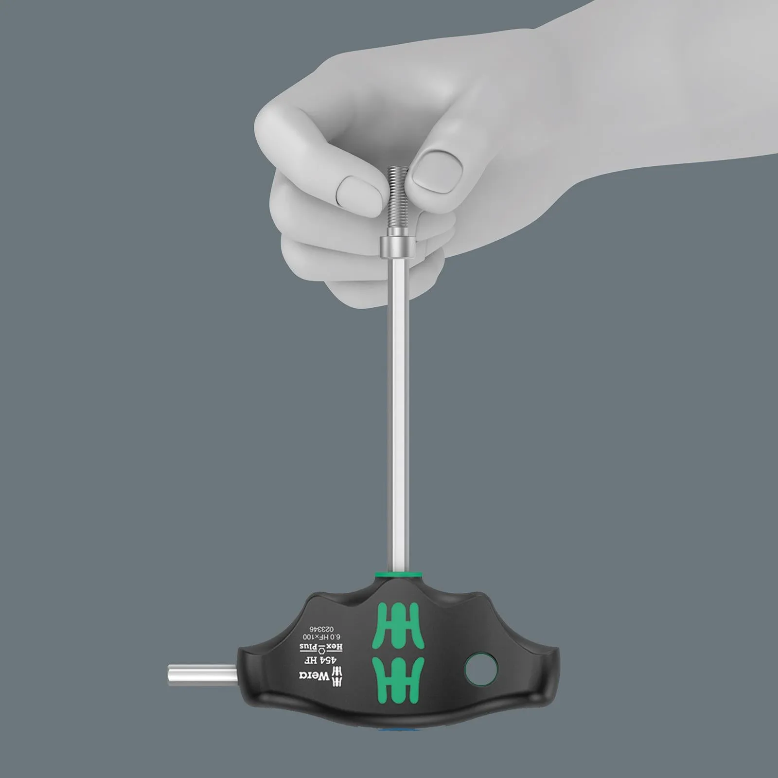 Wera Screwdriver Set T-Handle Hex Plus with Holding Function Metal Rack 7 Piece 454/7 HF Set 2