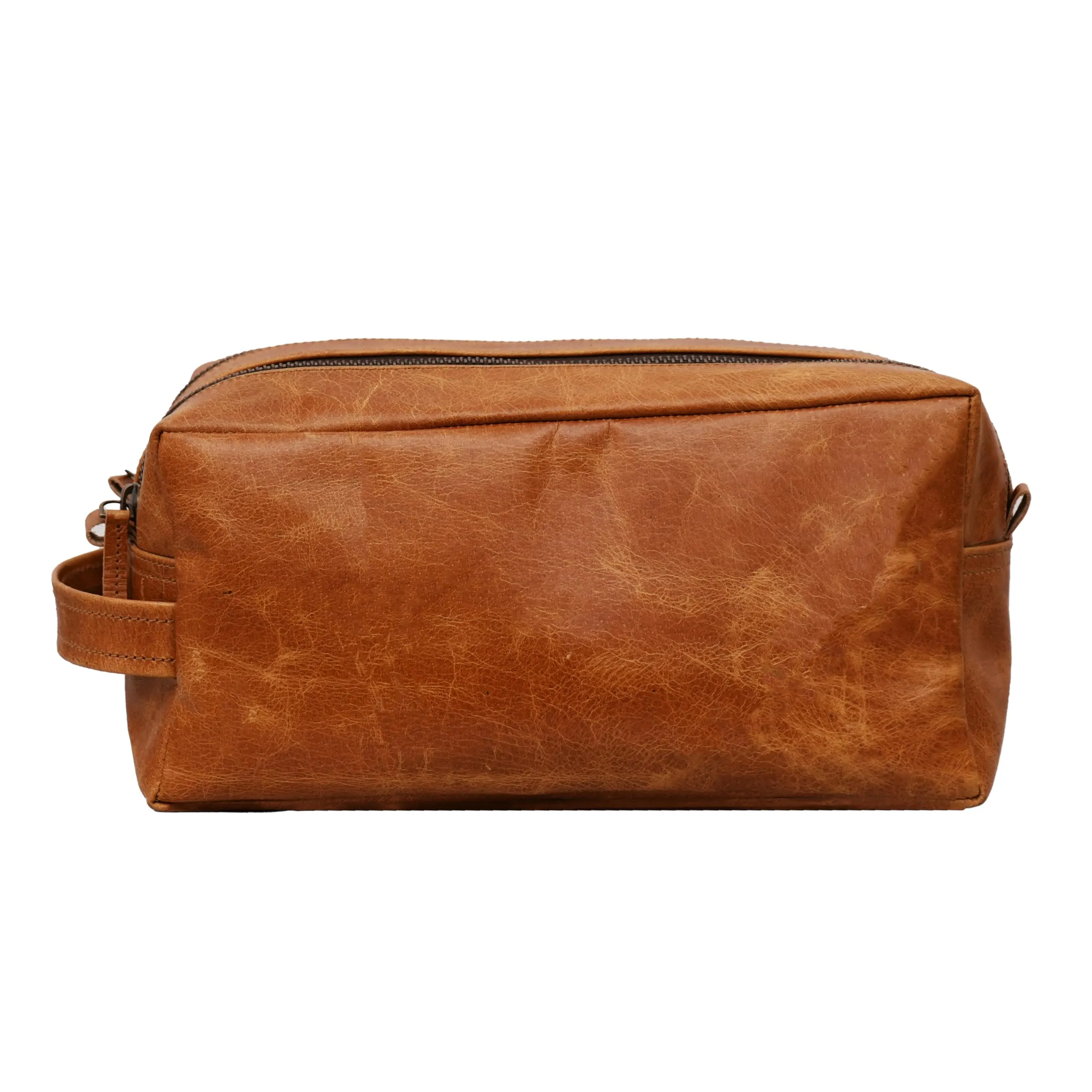 WerKens Genuine Leather Travel Toiletry Bag - Dopp Kit Organizer Makeup Case