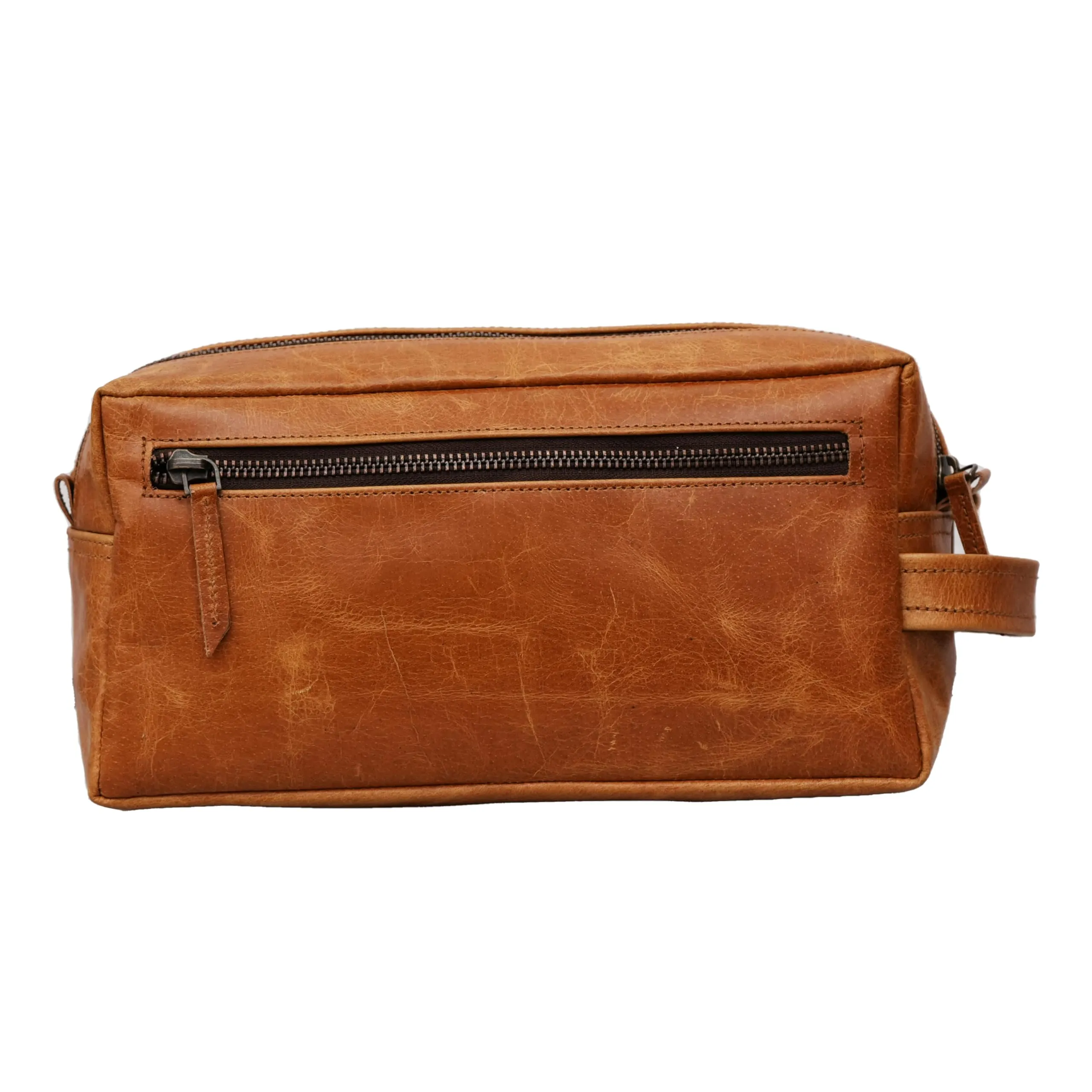 WerKens Genuine Leather Travel Toiletry Bag - Dopp Kit Organizer Makeup Case