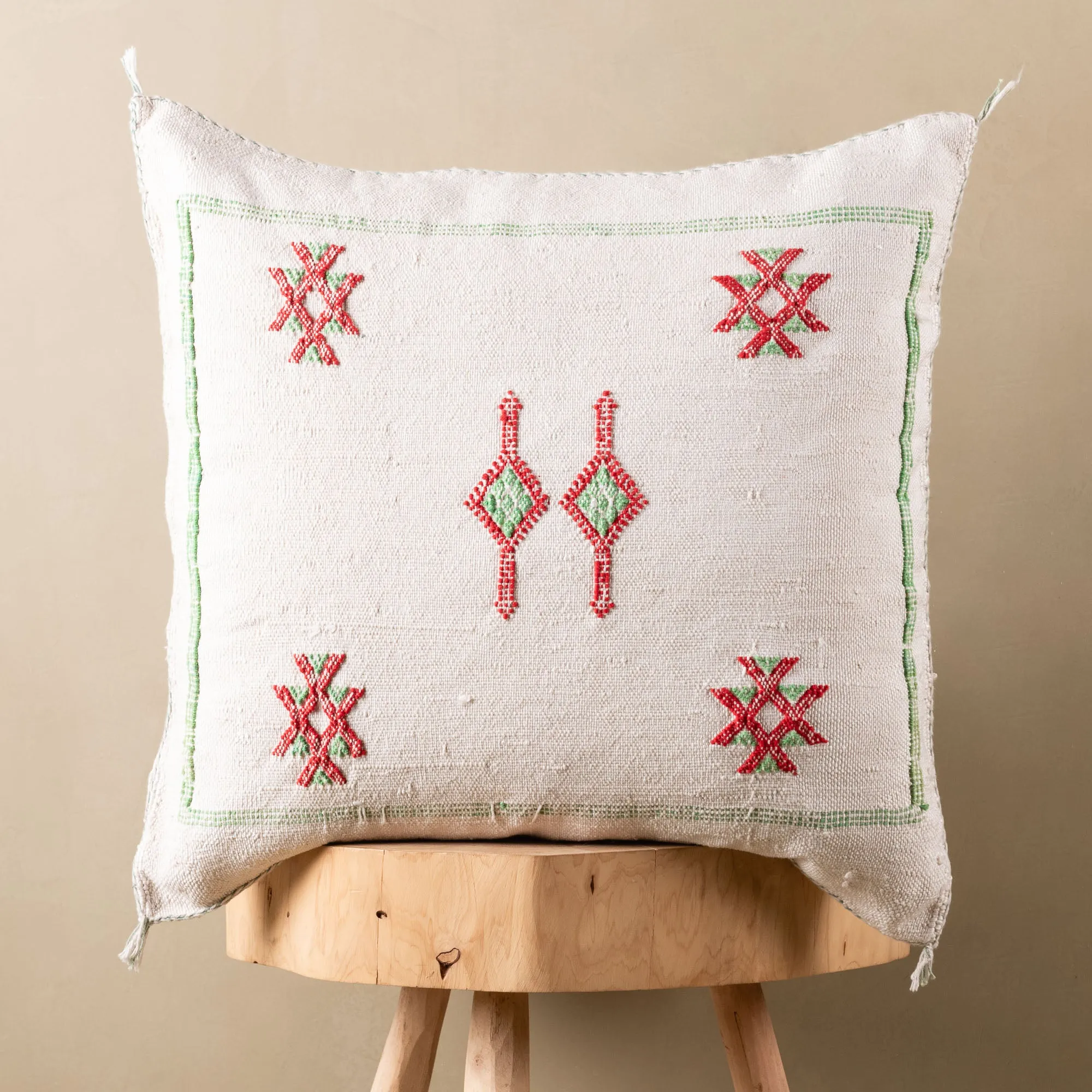 White Cactus silk pillow cover