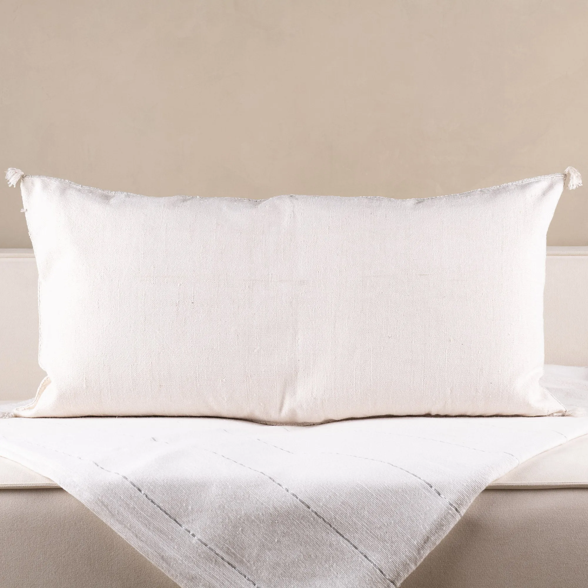 White Cactus silk pillow cover