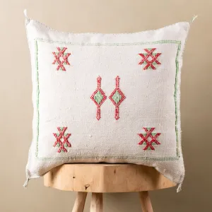 White Cactus silk pillow cover