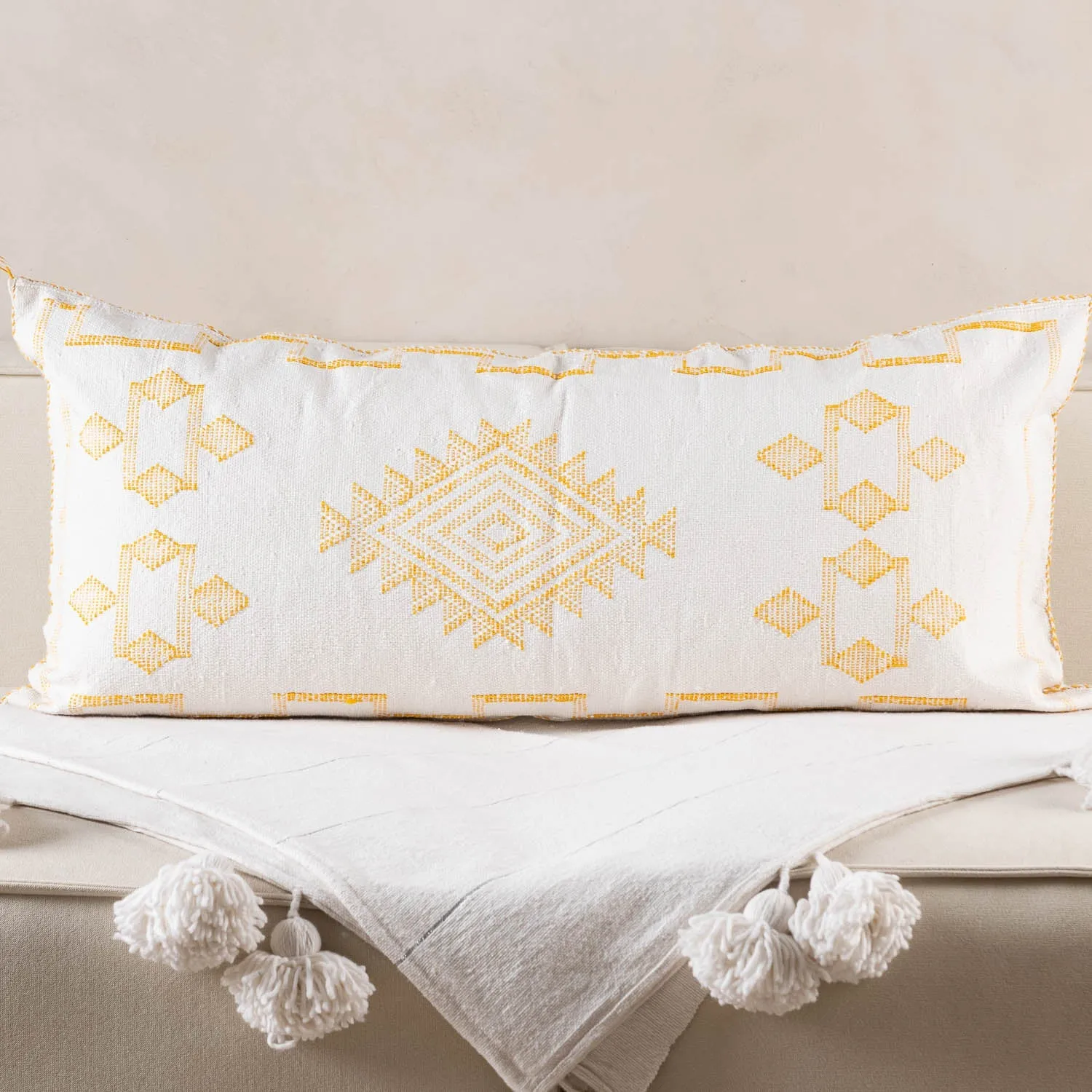 White Cactus silk pillow cover