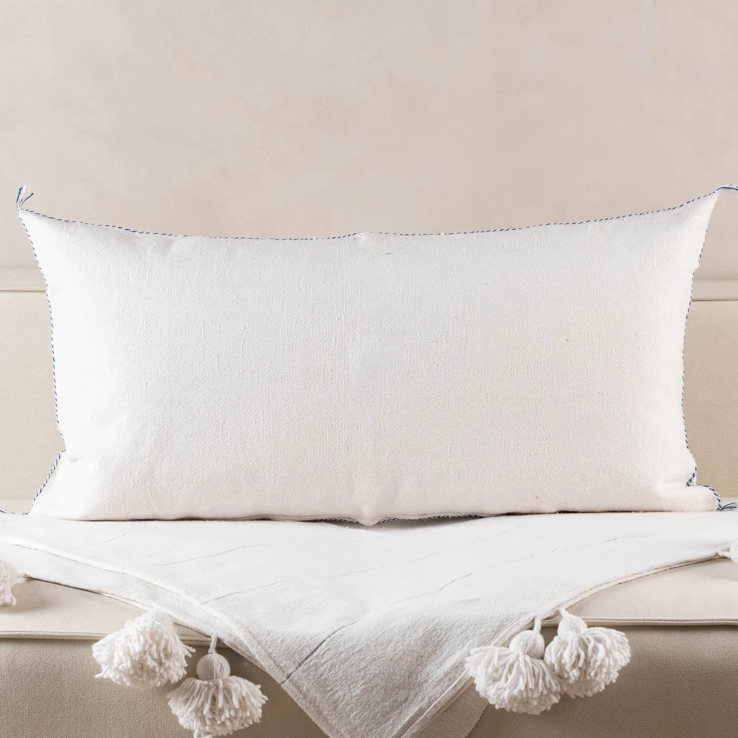 White Cactus silk pillow cover