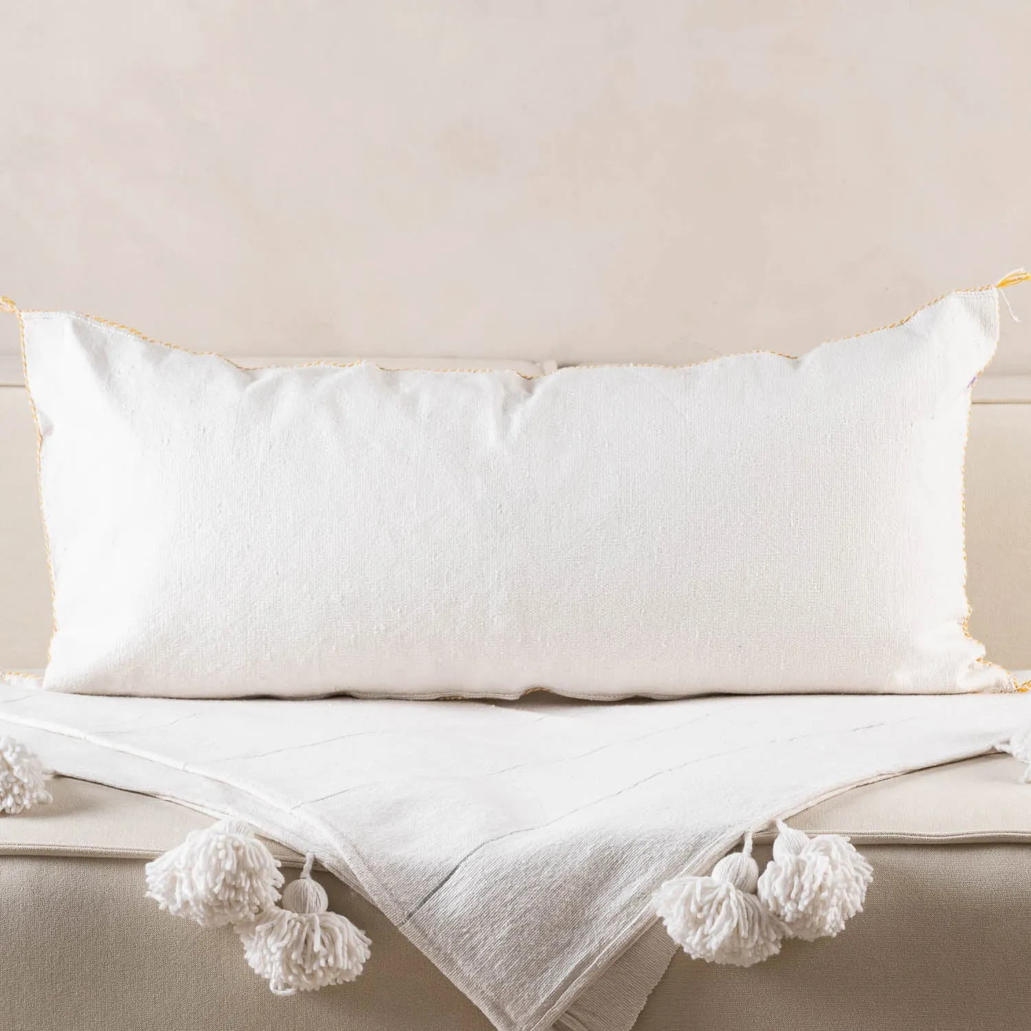 White Cactus silk pillow cover