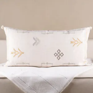 White Cactus silk pillow cover