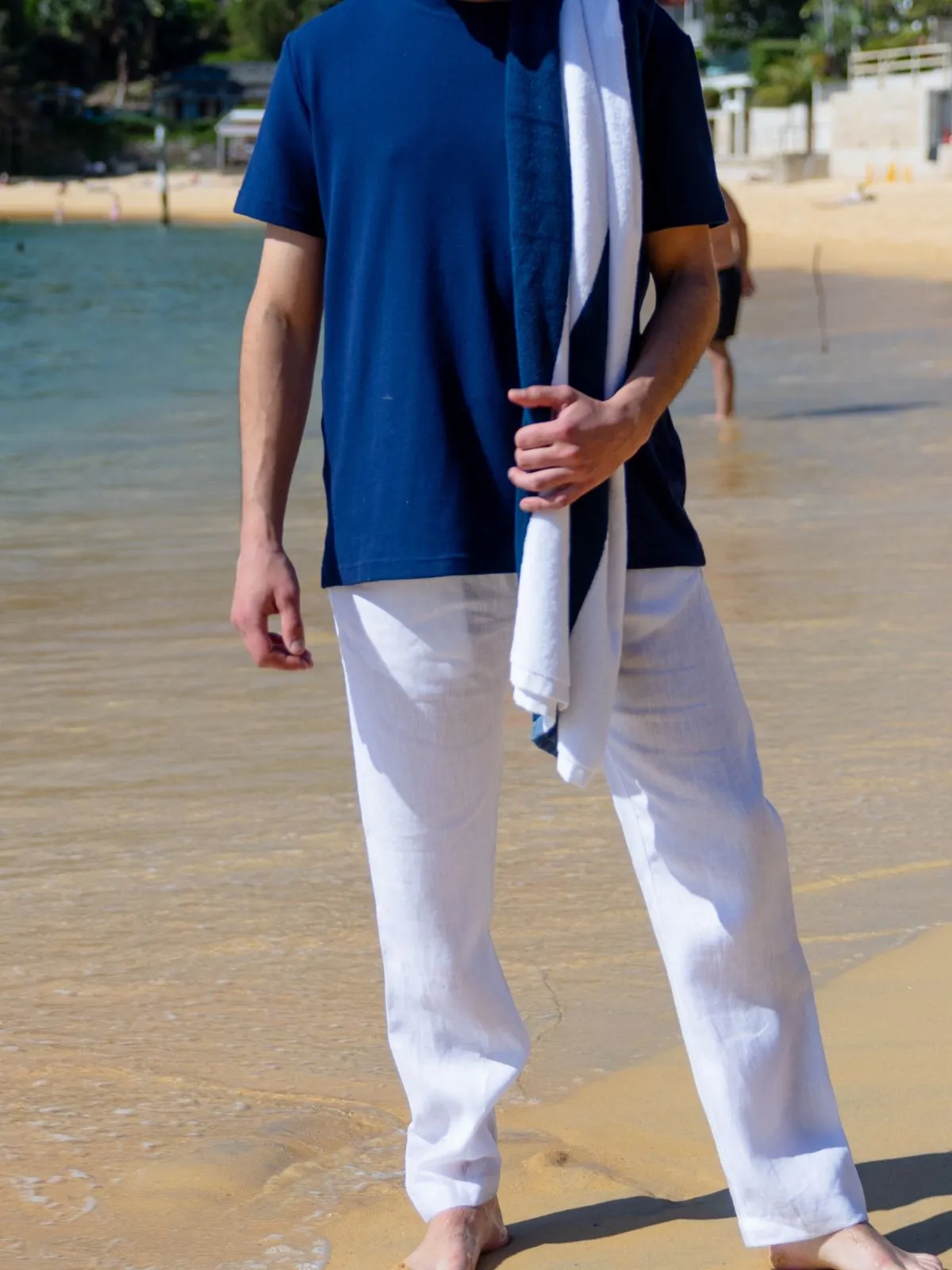 White Linen Pant - Relaxed Fit