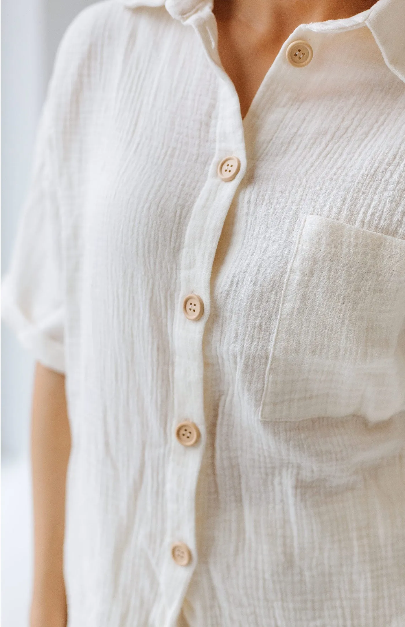 White Sand Co-ord Set | Cotton Linen Blend