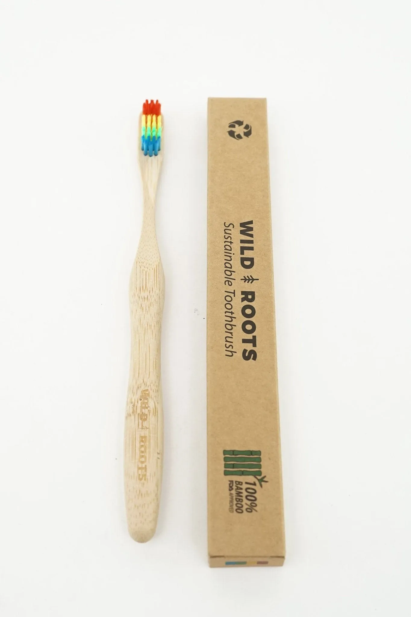 Wild Roots Eco Friendly Natural Rainbow Bamboo Toothbrush
