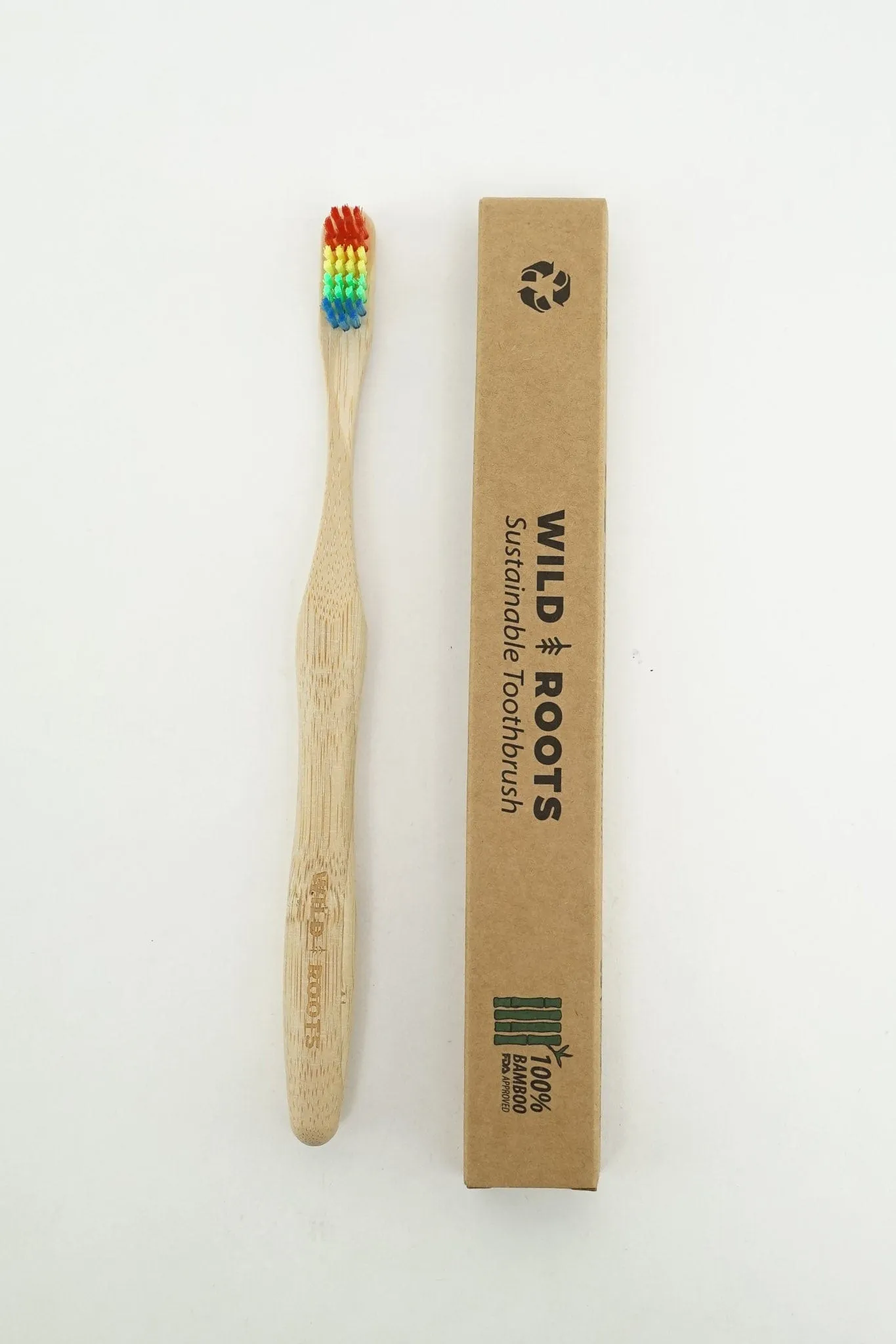 Wild Roots Eco Friendly Natural Rainbow Bamboo Toothbrush