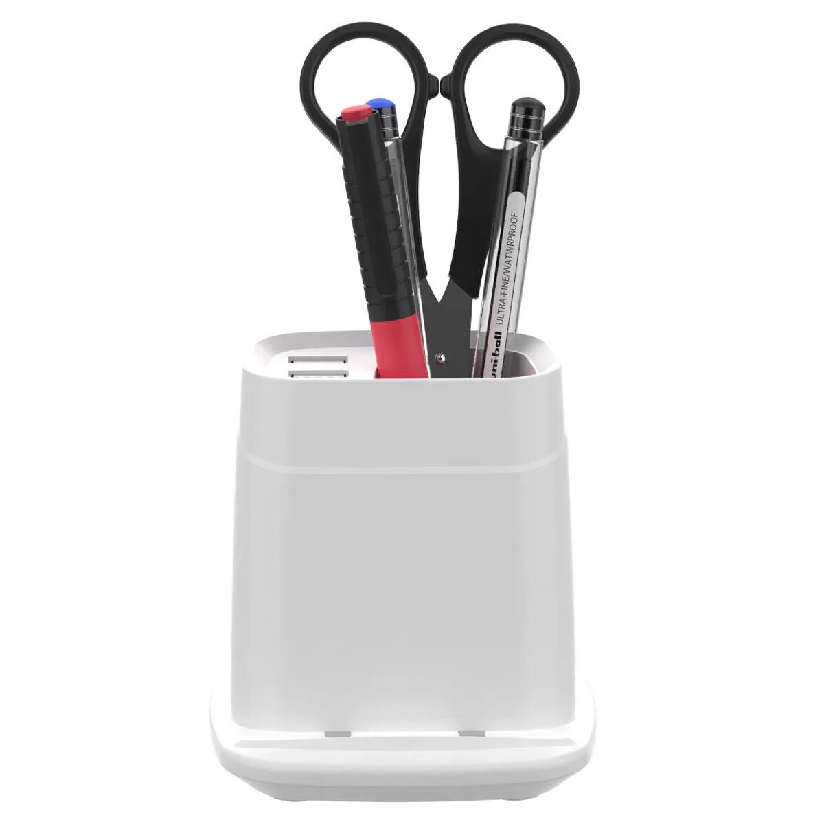 Wireless Charging Stand with Dual USB Charger & Desk Organizer
