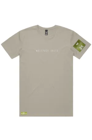 WOLFPACK UNLTD "STATEMENT" LIGHTWEIGHT TEE S/S TEXT LOGO | NATURAL BEIGE
