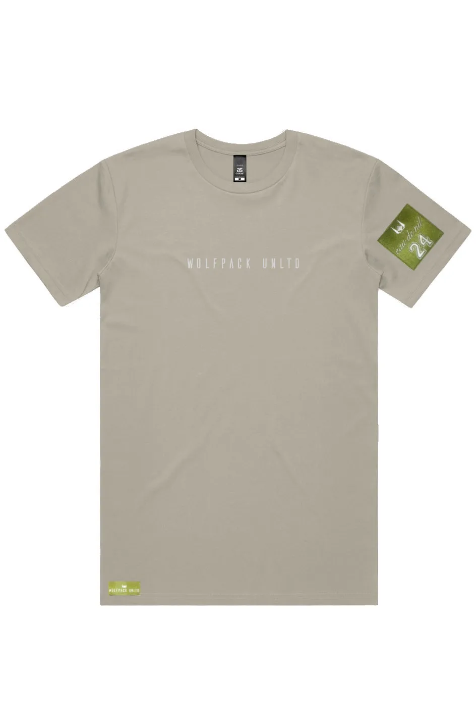WOLFPACK UNLTD "STATEMENT" LIGHTWEIGHT TEE S/S TEXT LOGO | NATURAL BEIGE