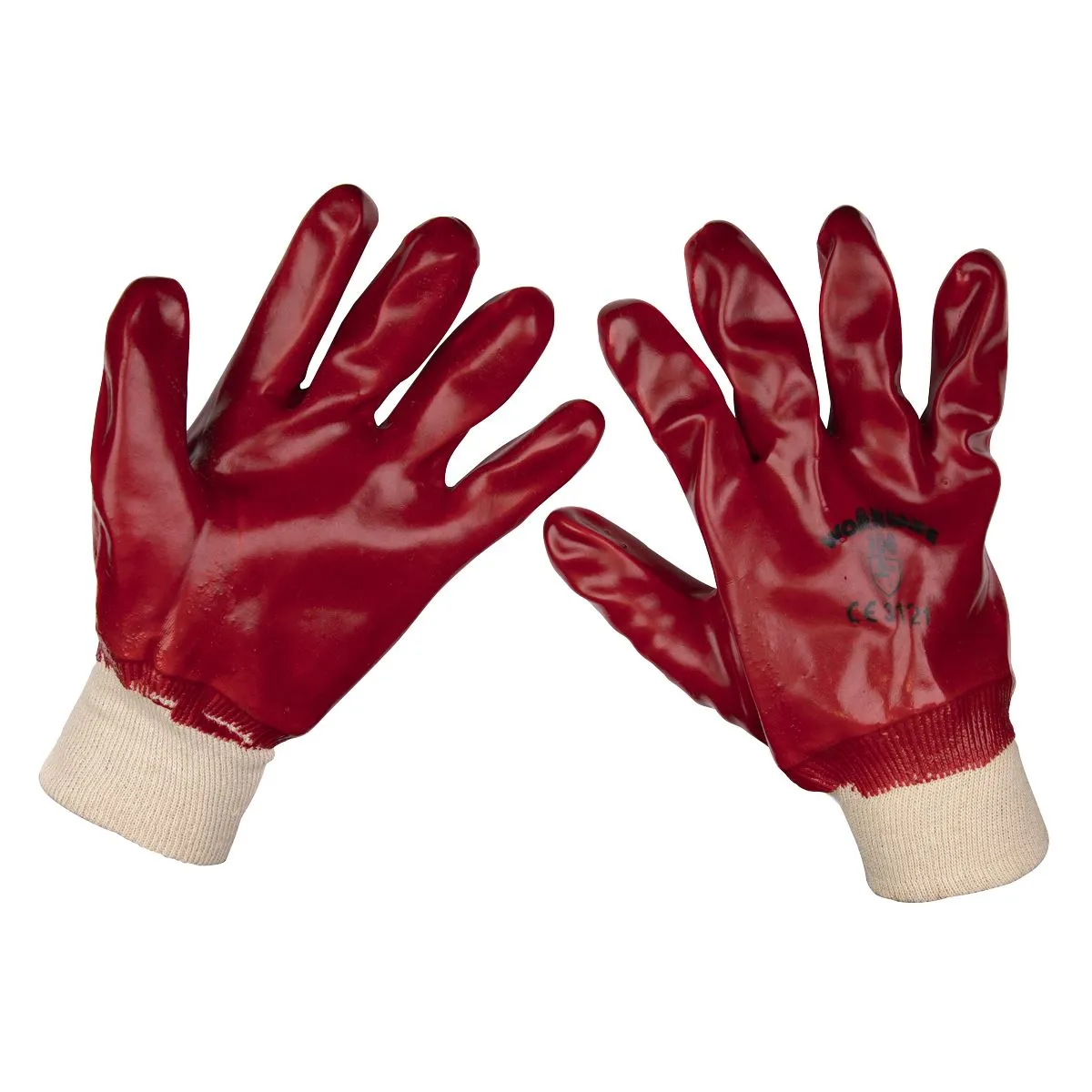 Worksafe by Sealey PVC Knit Wrist Gloves (X-Large) - Pair
