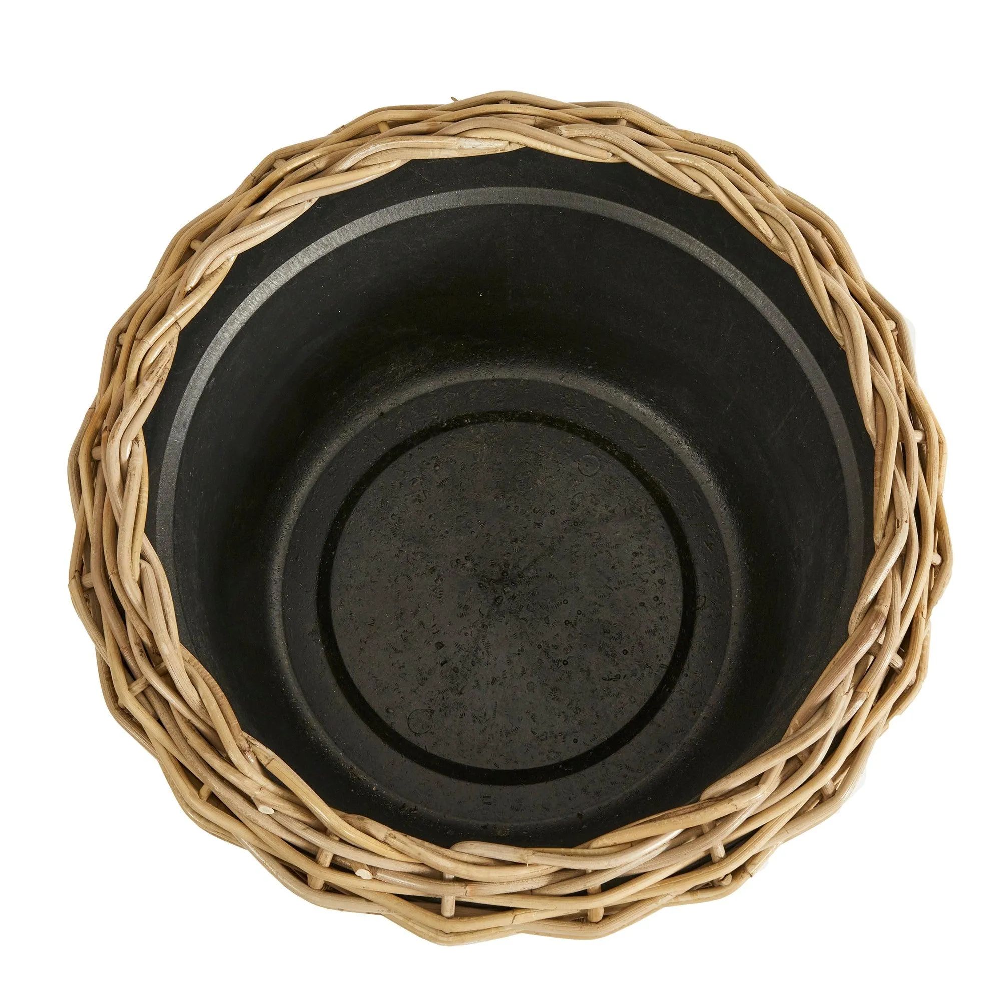 Woven Rattan Dry Basket Plant Riser 21.25"