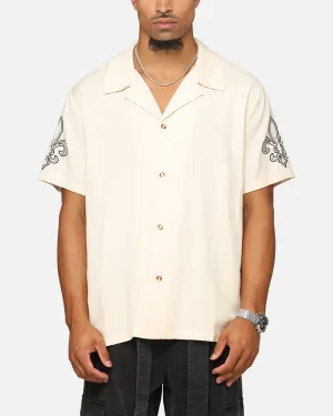 XXIII Fleur Linen Button Up Shirt Off White