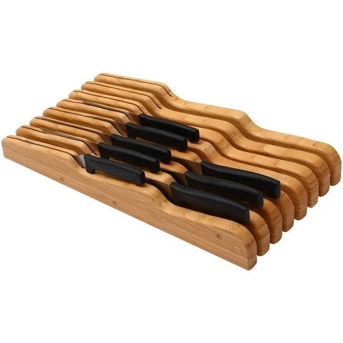 YBM Home In-Drawer Bamboo Kitchen Knife Block