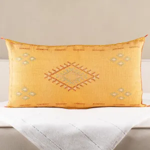 Yellow Cactus silk pillow cover