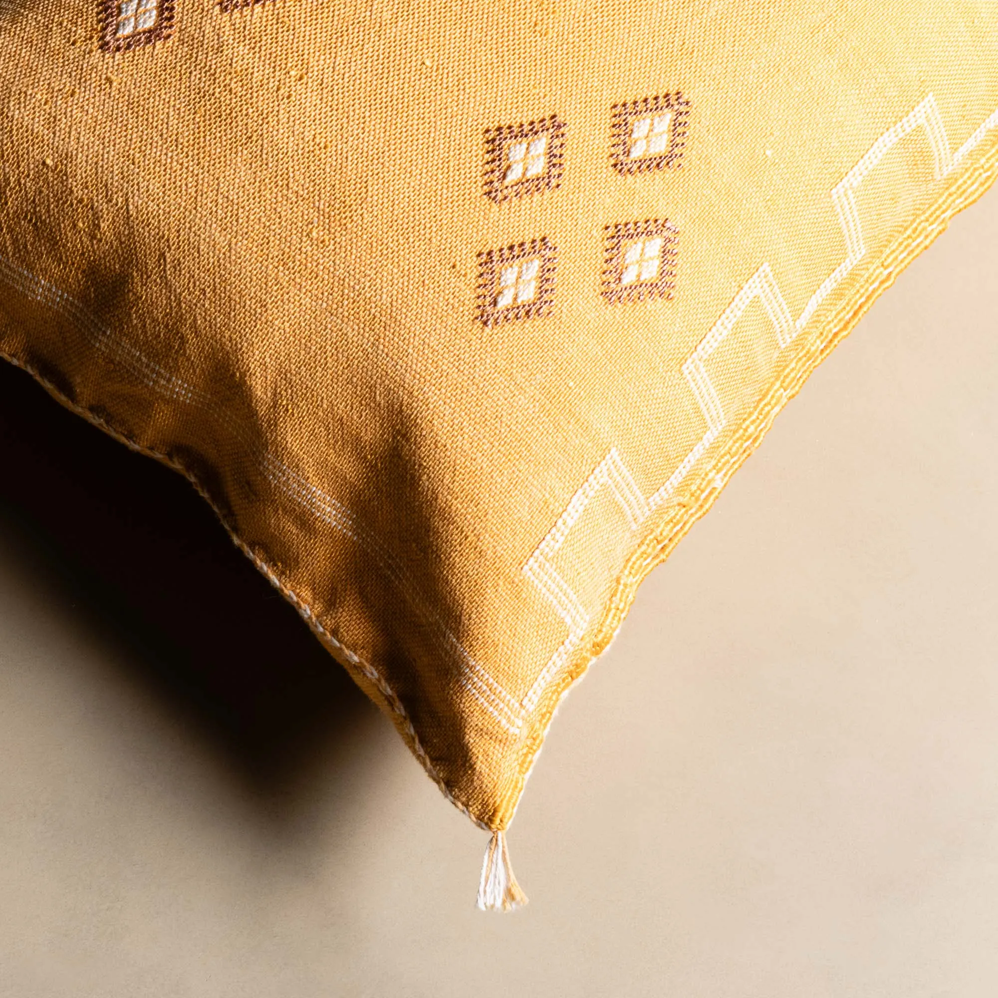 Yellow Cactus silk pillow cover