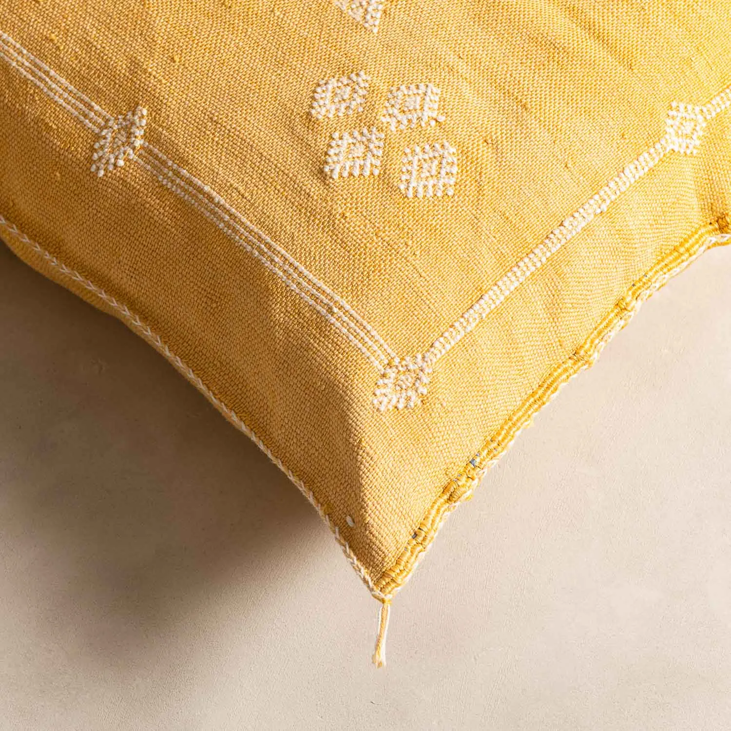 Yellow  Cactus silk pillow cover