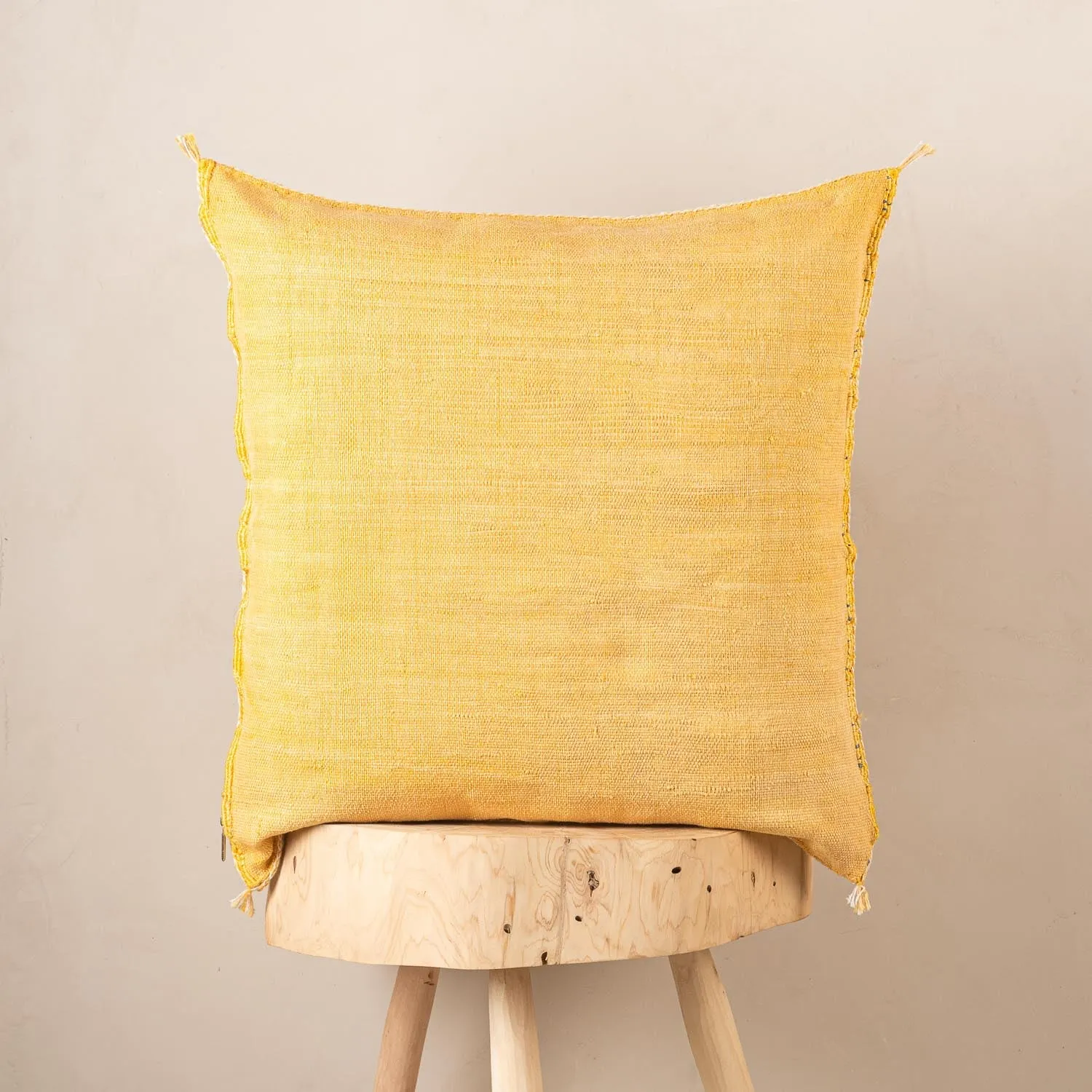 Yellow  Cactus silk pillow cover