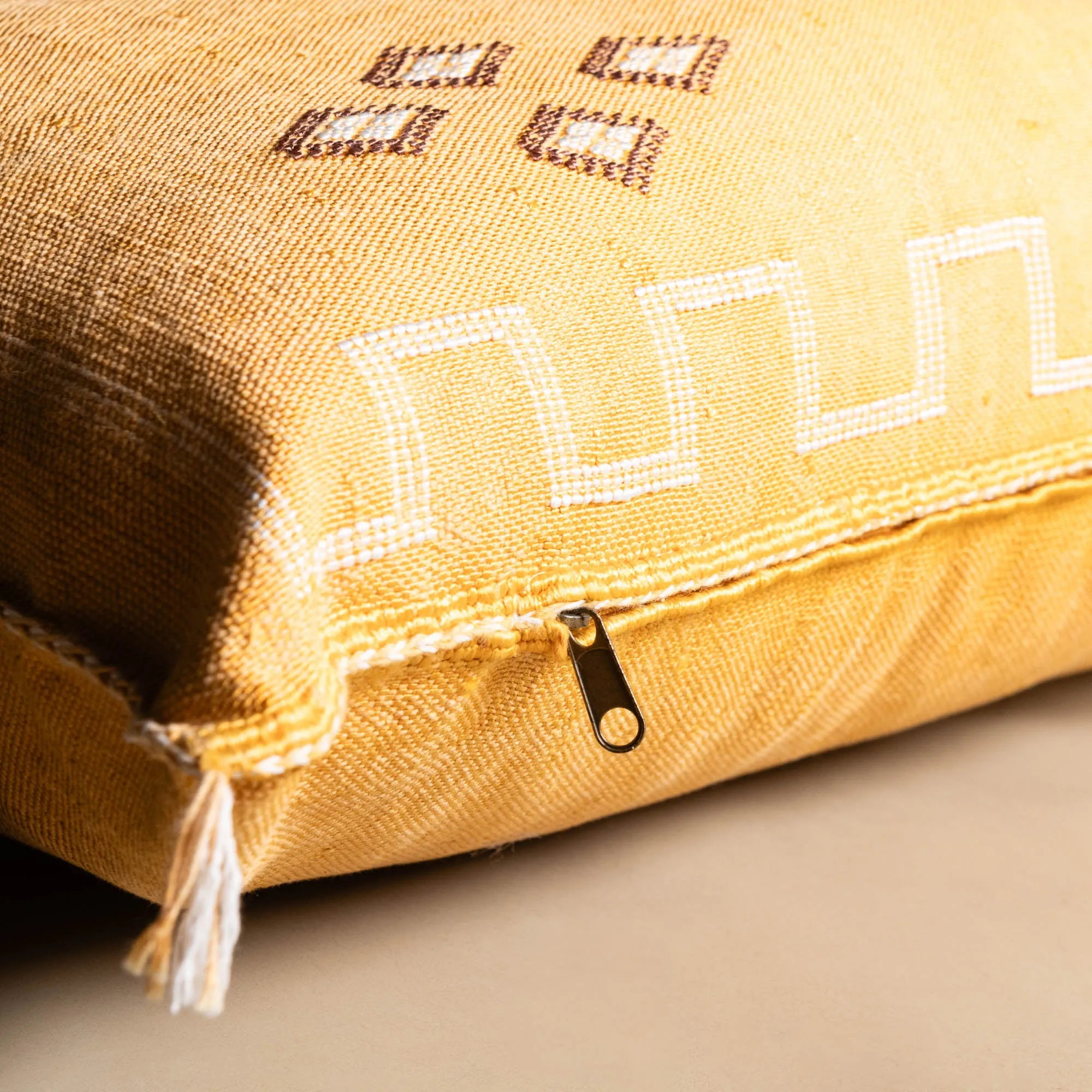 Yellow Cactus silk pillow cover