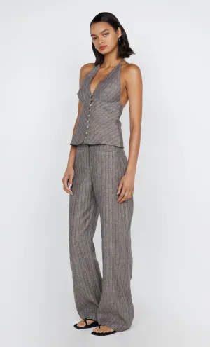 ZURI STRAIGHT LEG PANT - TAUPEE/IVORY STRIPE