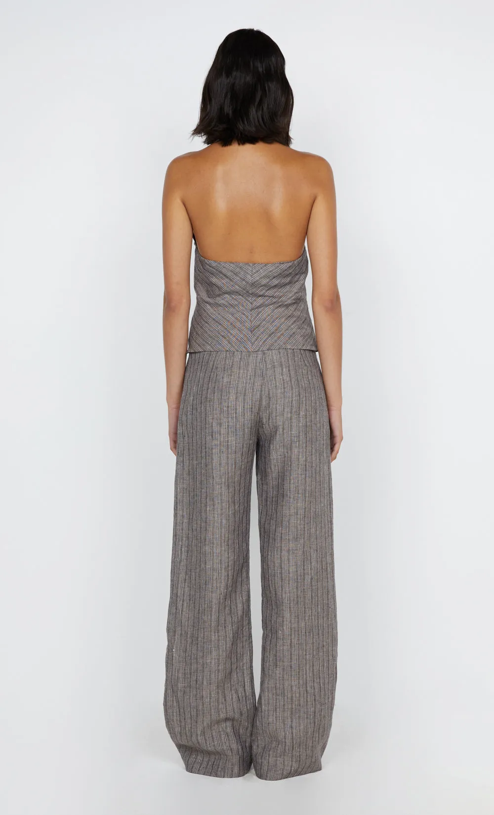 ZURI STRAIGHT LEG PANT - TAUPEE/IVORY STRIPE