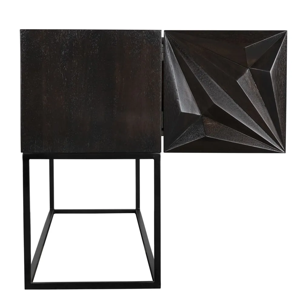 Zurich Console, Ebony Walnut with Steel
