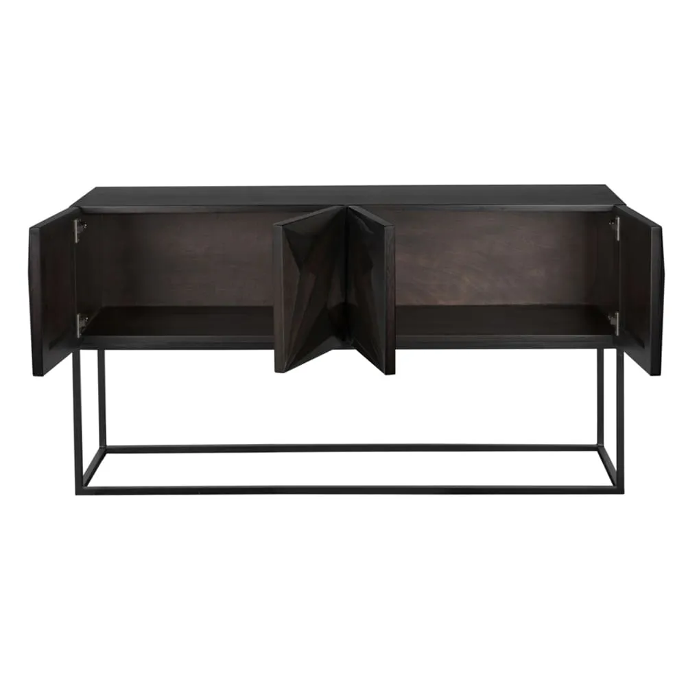 Zurich Console, Ebony Walnut with Steel