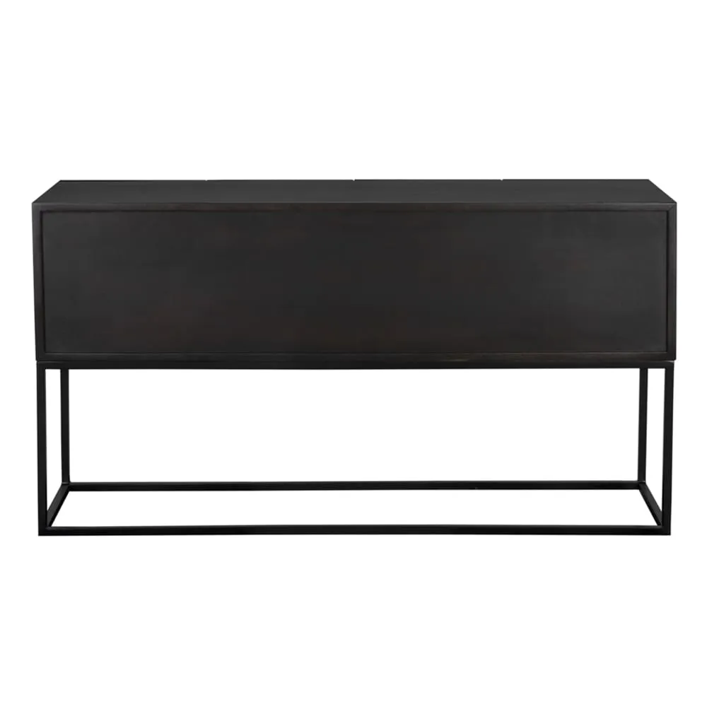 Zurich Console, Ebony Walnut with Steel