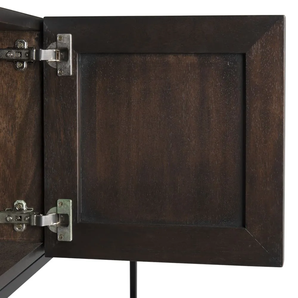 Zurich Console, Ebony Walnut with Steel