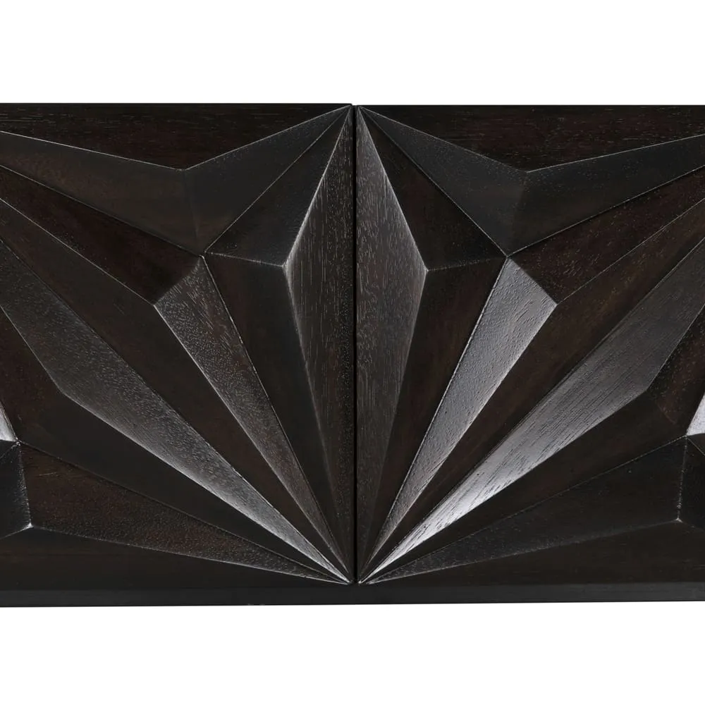 Zurich Console, Ebony Walnut with Steel