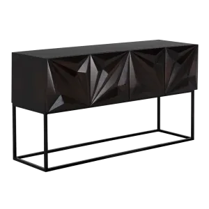 Zurich Console, Ebony Walnut with Steel